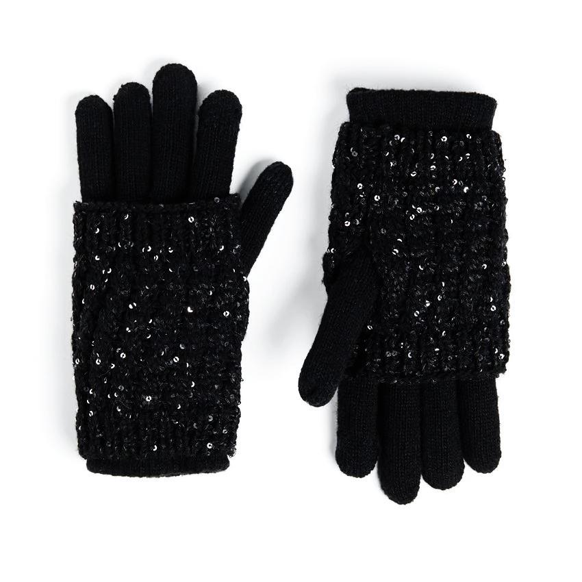 Glitzy Convertible Touchscreen Gloves