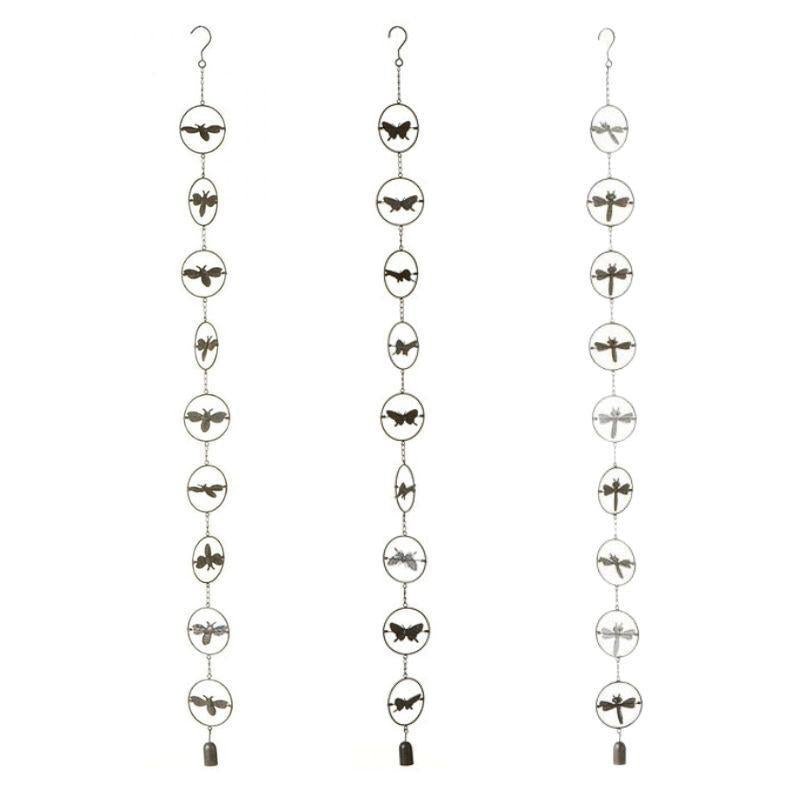 Kinetic Rain Chain with Bee Butterfly or Dragonfly Design
