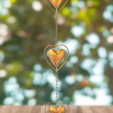 Ganz Rain Chain - Gold Patina Hearts - Port Gamble General Store & Cafe