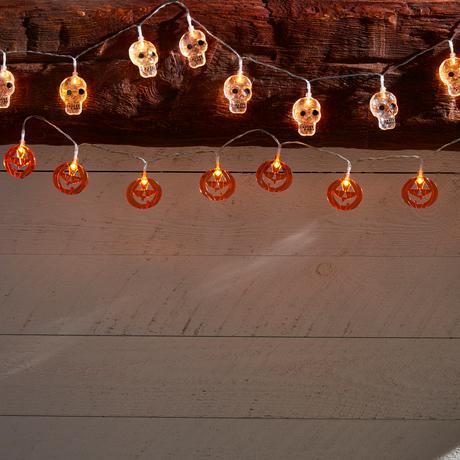 Spooky Jack-O-Lantern & Skeleton String Lights – 48” LED Decor