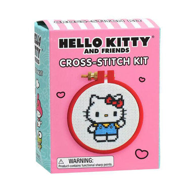 Hello Kitty and Friends cross-stitch kit packaging on a white background