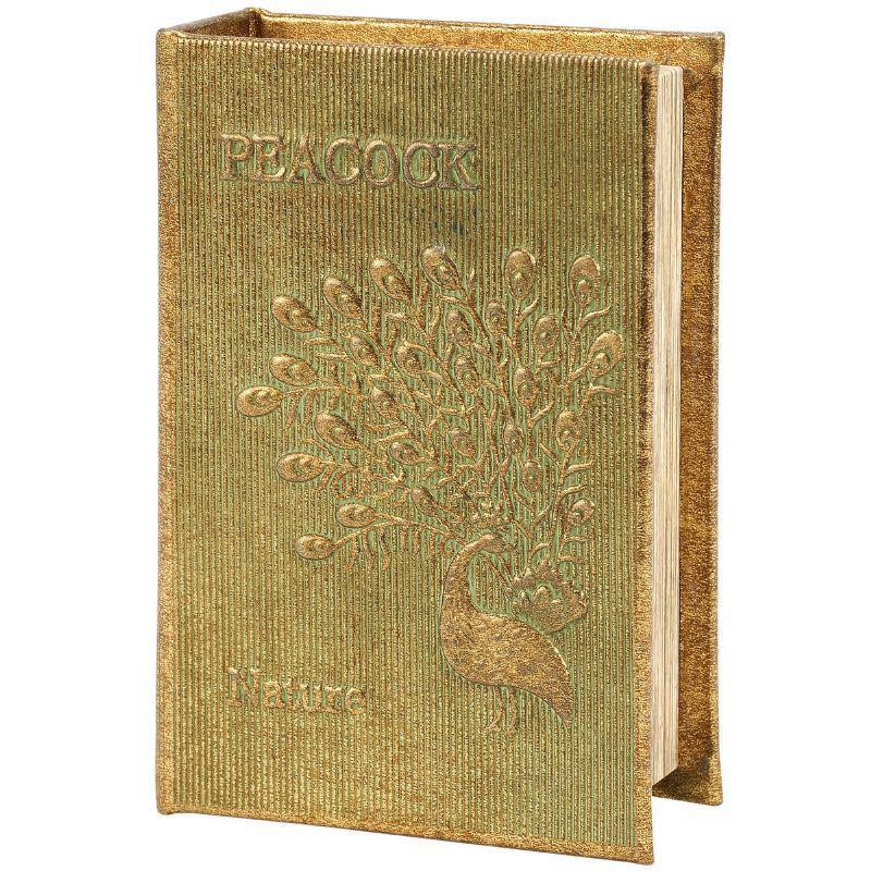 Hidden Storage Book Box - Gold Peacock - Port Gamble General Store & Cafe