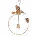 Hummingbird and Flower Bell Wind Chime Copper Garden Accent
