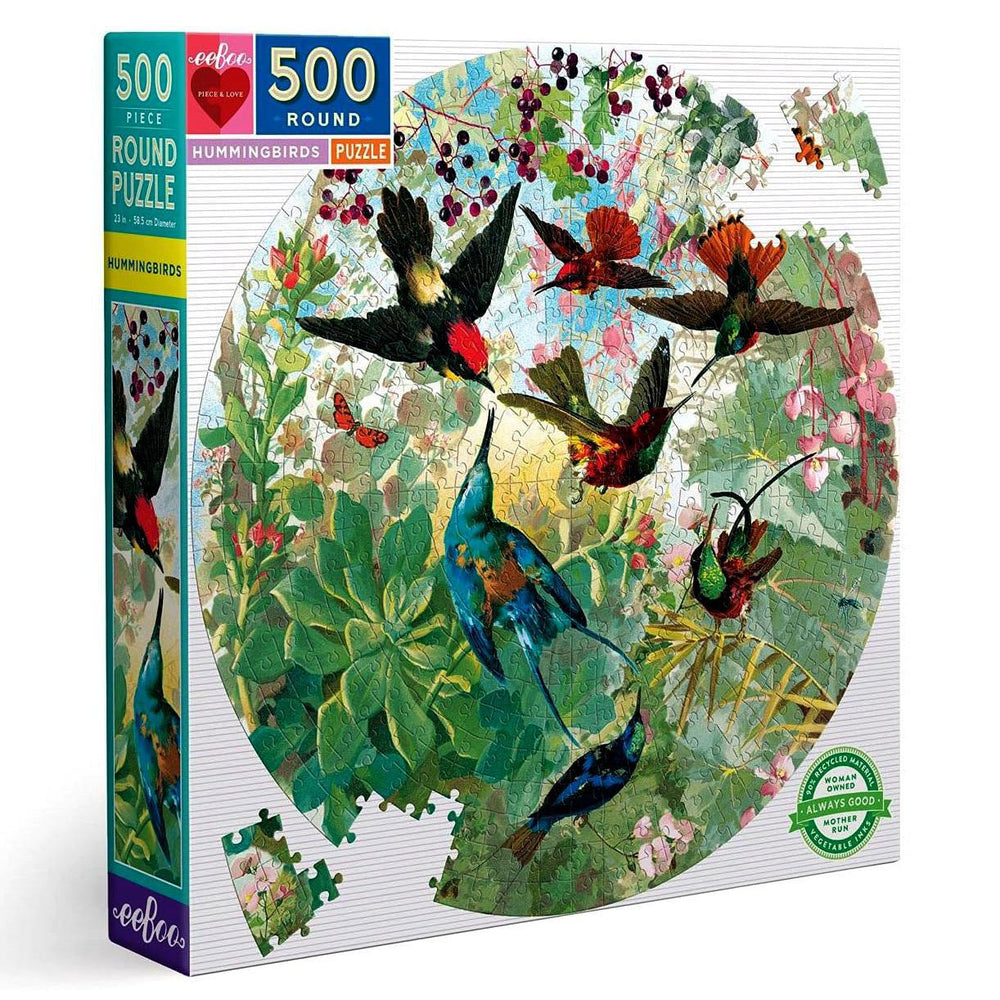 "Hummingbirds" 500 Piece Round Puzzle - Port Gamble General Store & Cafe