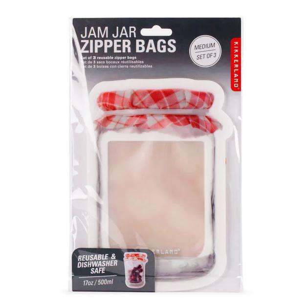 jam jar zipper reusable bags set of 3