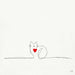 Cat art depicts a cute cat drawn with a single line that has a red heart in the middle of its chest.