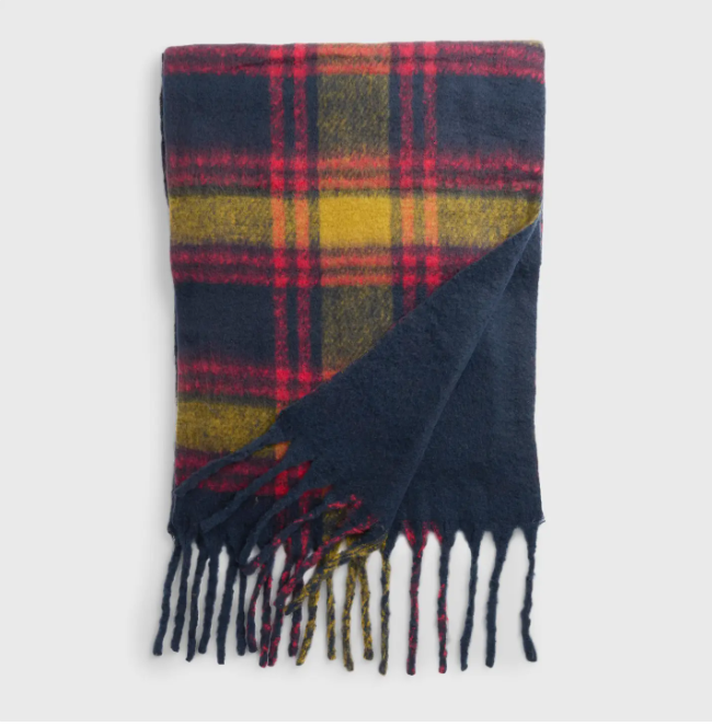 Blair Oblong Scarf - Red/Navy