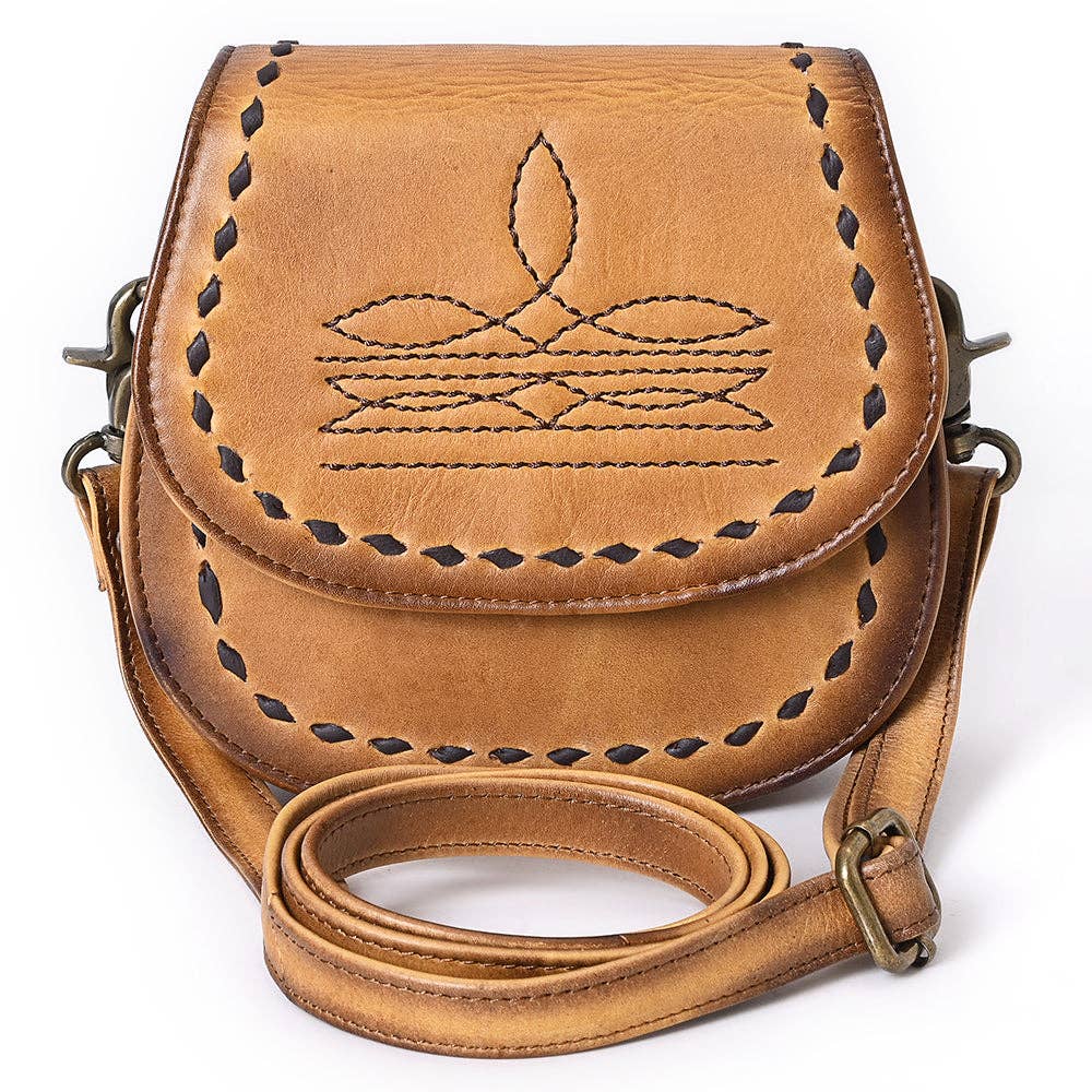 Crossbody Hand Tooled Genuine Western Leather Bag