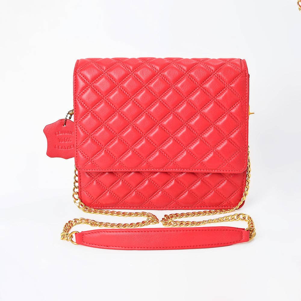 Never Mind Quilted Leather Chain Shoulder Bag | Genuine Leather