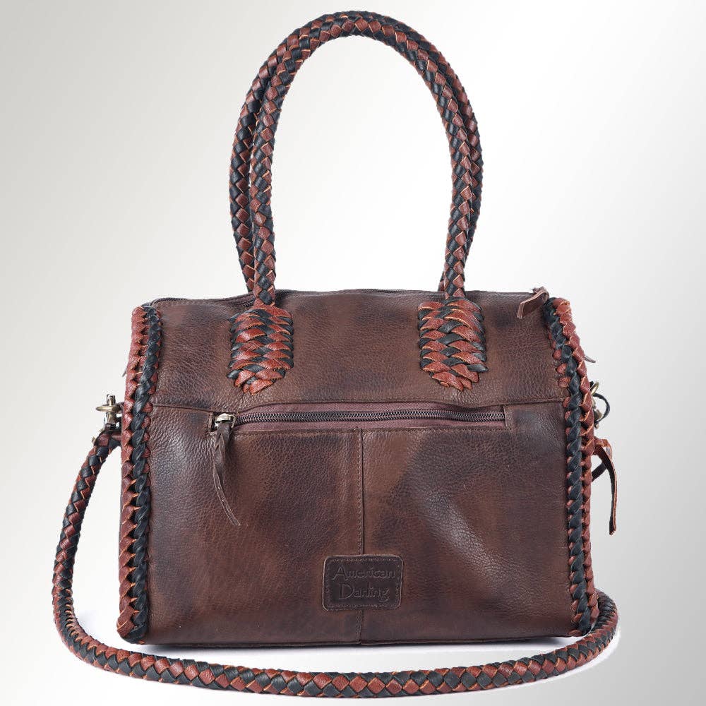 Western Genuine Leather Fringe Duffel Bag