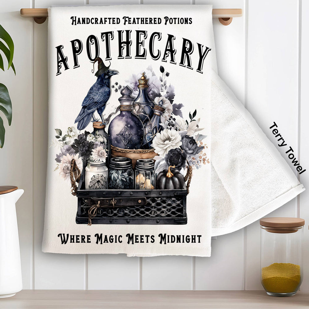 Halloween Apothecary Potions Kitchen Terry Towel