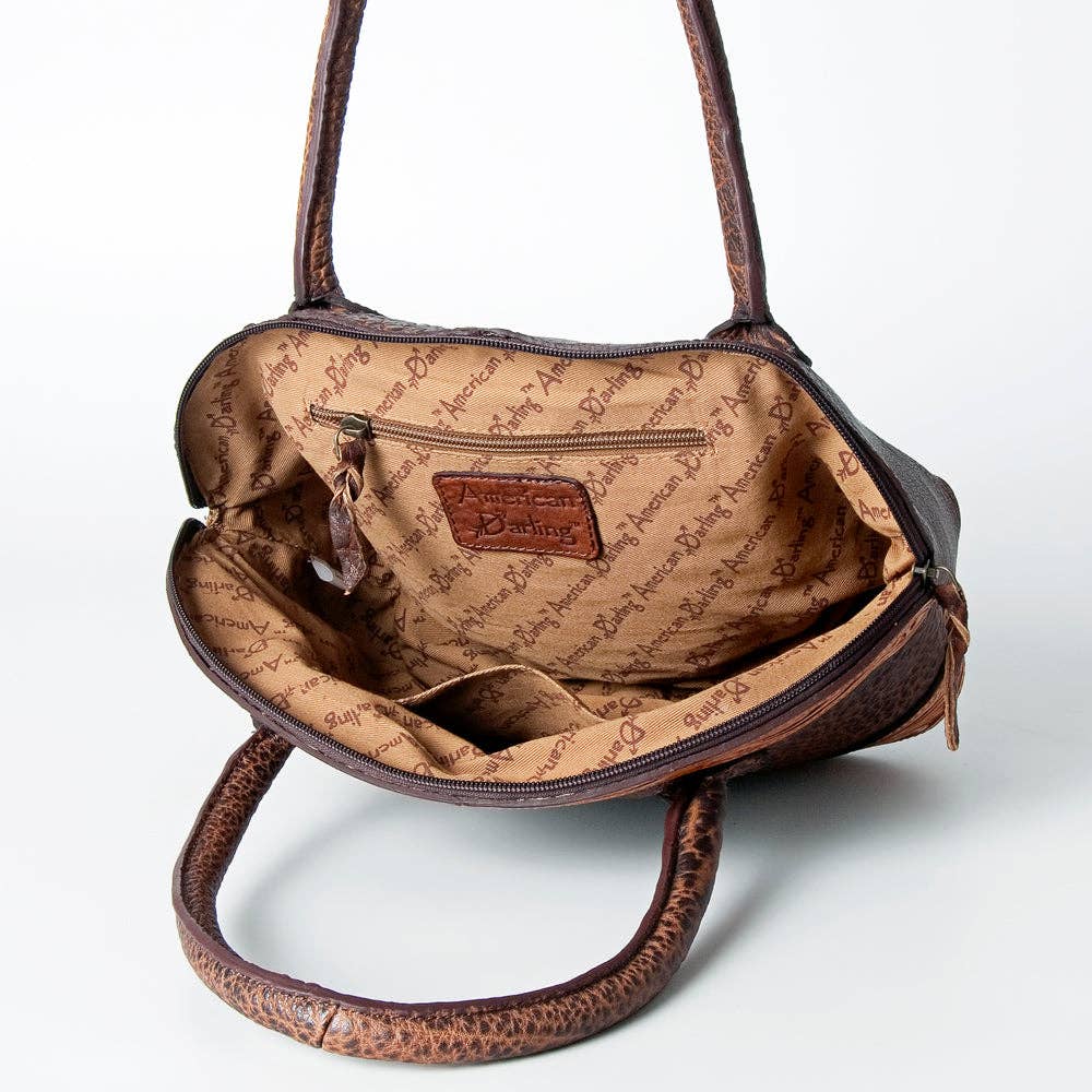 American Darling Floral Tooled Leather Satchel