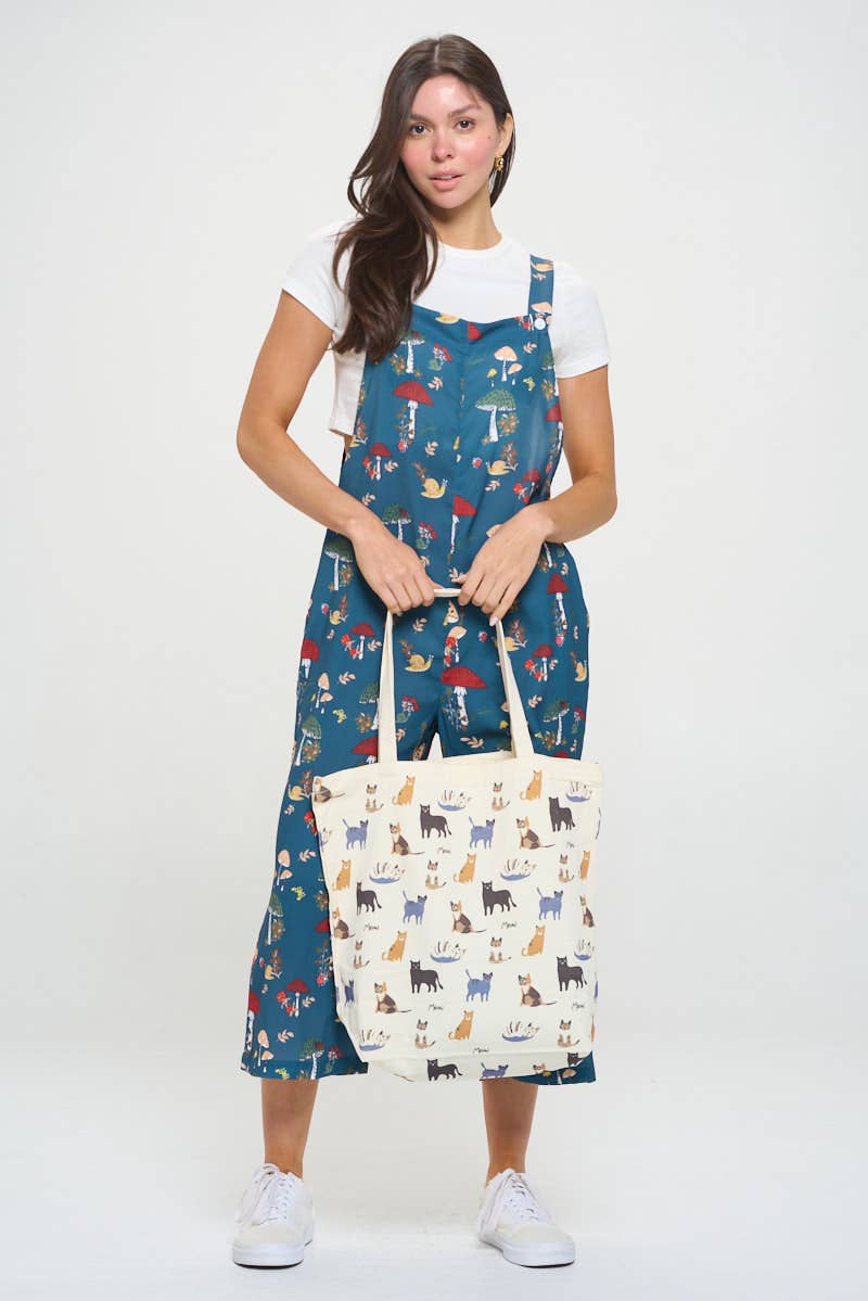 MEOW CAT  PRINT TOTE BAG