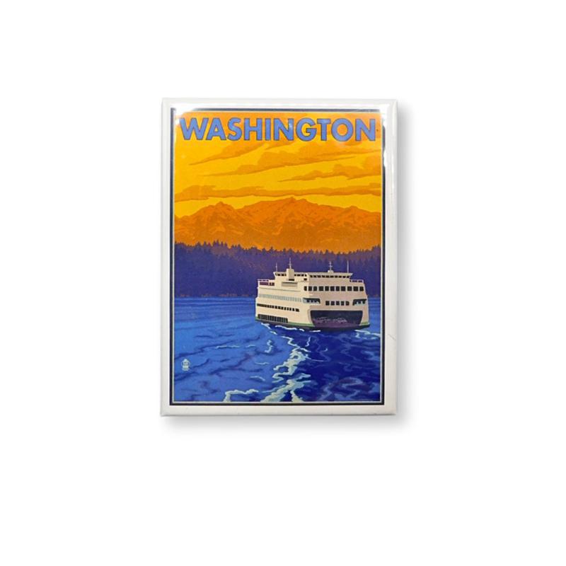 LP Magnet - Ferry & Mtns - WA