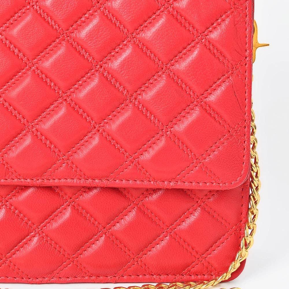 NMBGM187 Never Mind Diamond Quilted Leather Flap Shoulder Bag: NMBGM187C