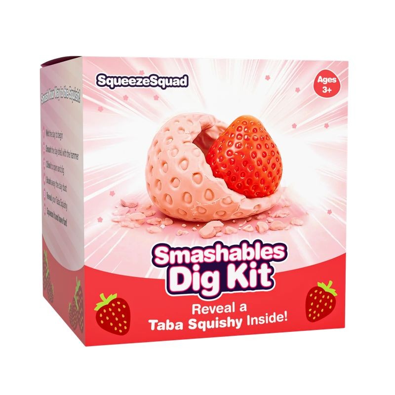 SqueezeSquad Taba Deluxe Smash and Squeeze Fidget Toy (Strawberry)