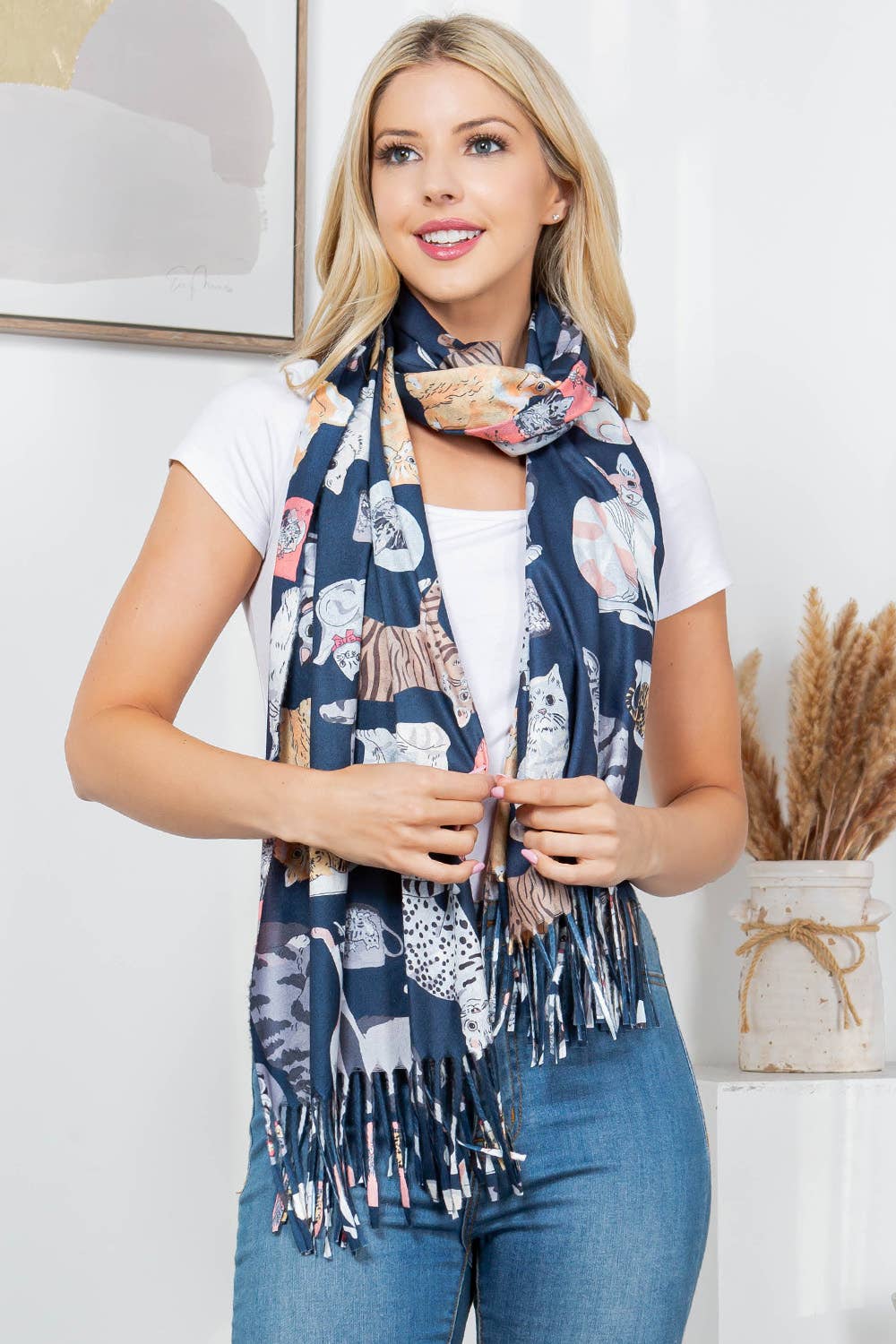 CAT PRINT SCARF