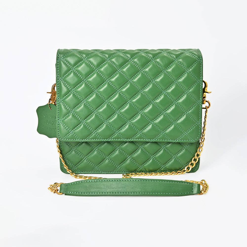 Never Mind Diamond Quilted Leather Shoulder Bag