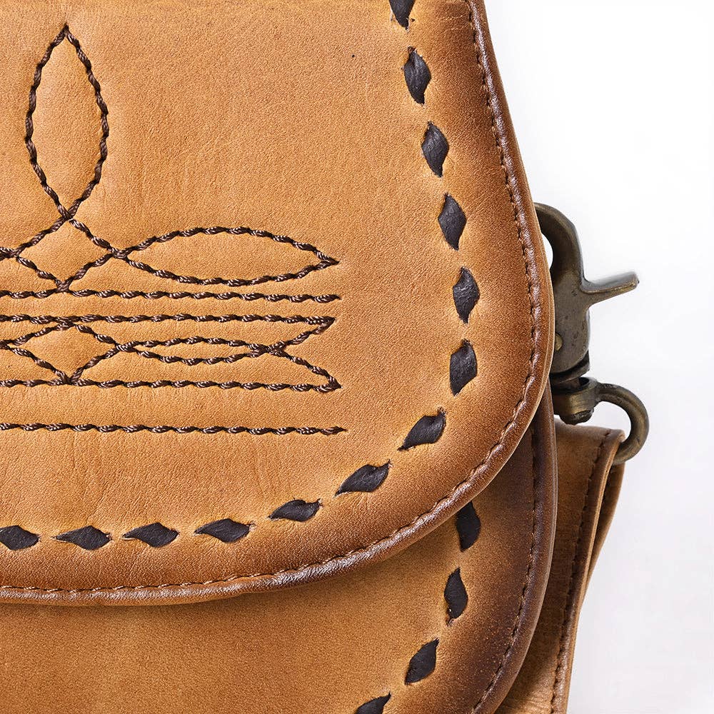 Crossbody Hand Tooled Genuine Western Leather Bag