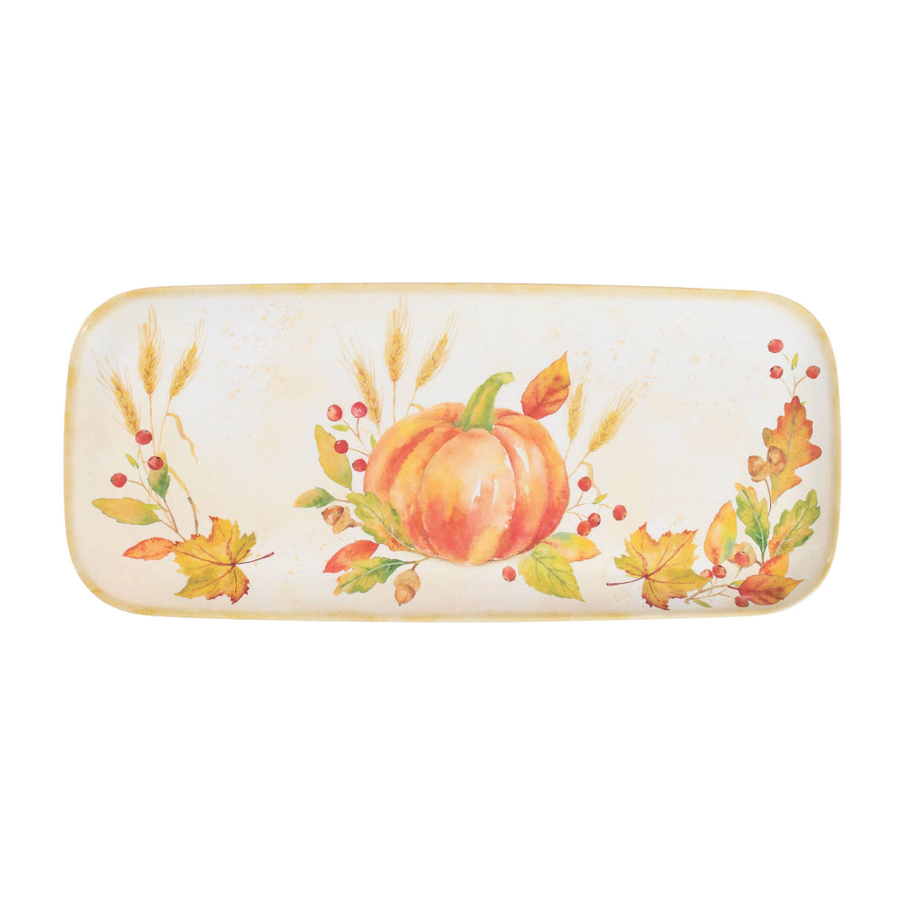 Harvest Pumpkin 15" Melamine Rectangle Tray