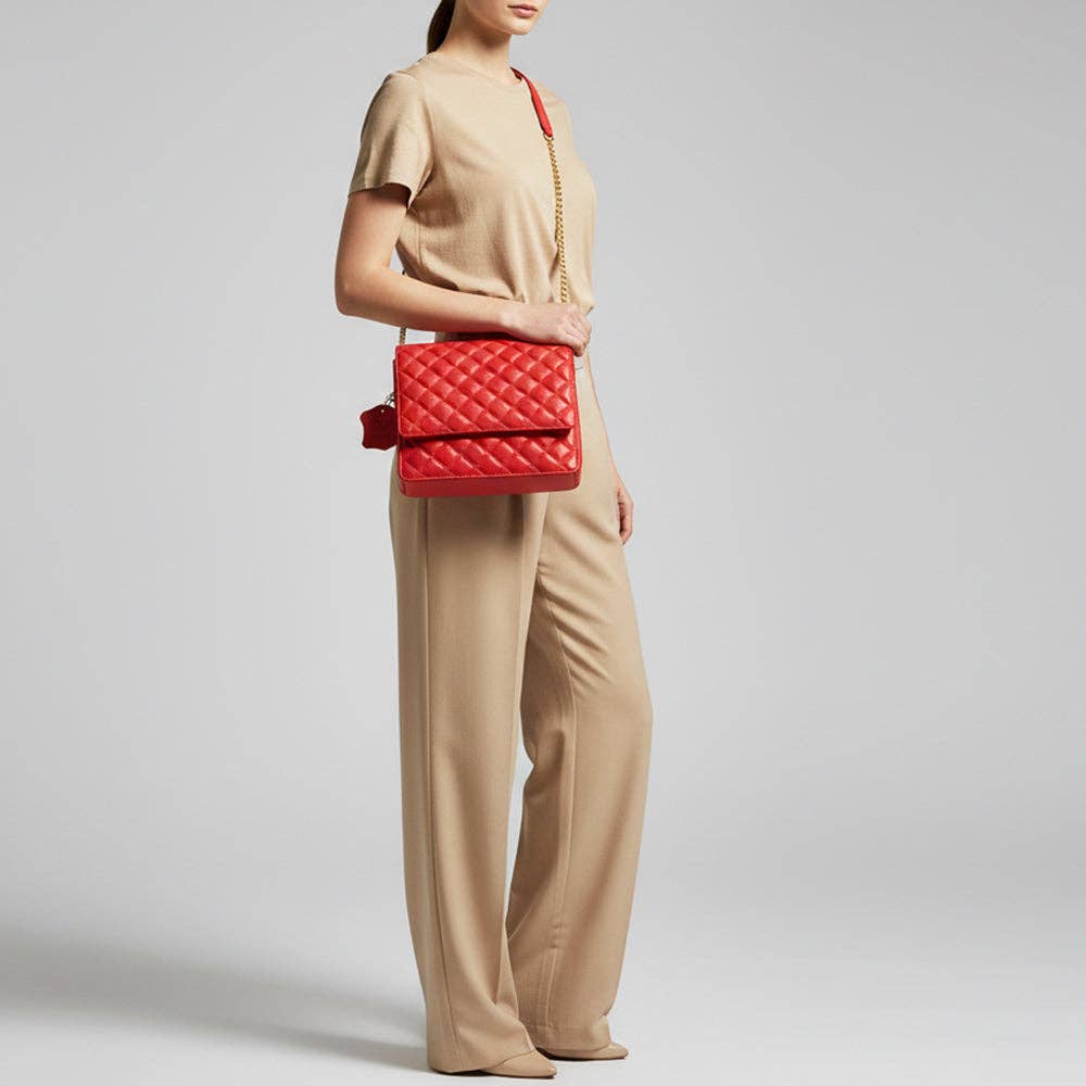 Never Mind Quilted Leather Chain Shoulder Bag | Genuine Leather