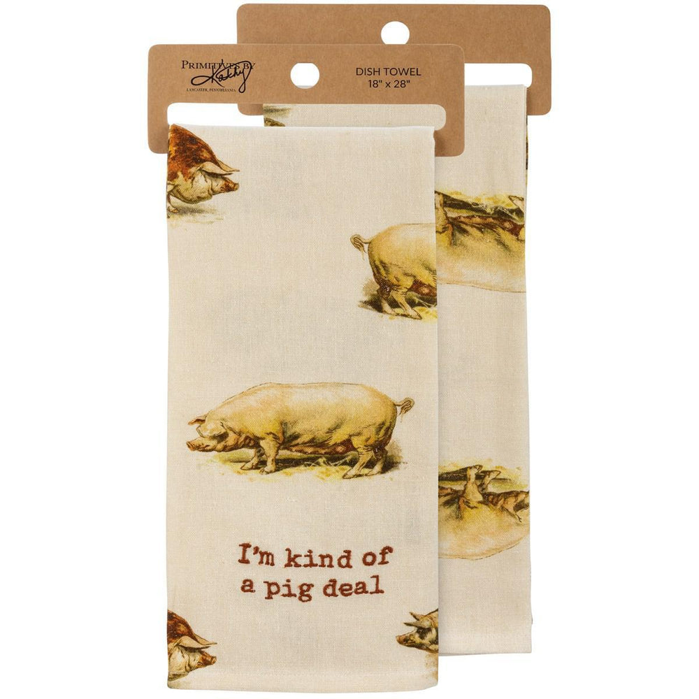 Embroidered Dish Towel - Pig Deal 109824