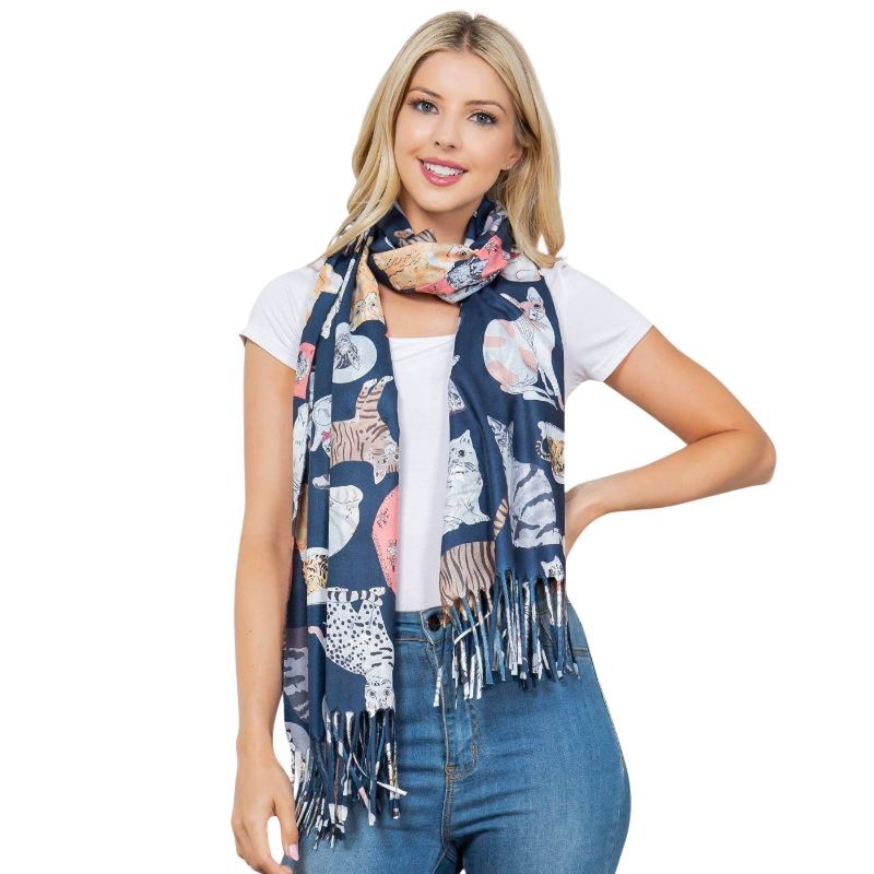 CAT PRINT SCARF
