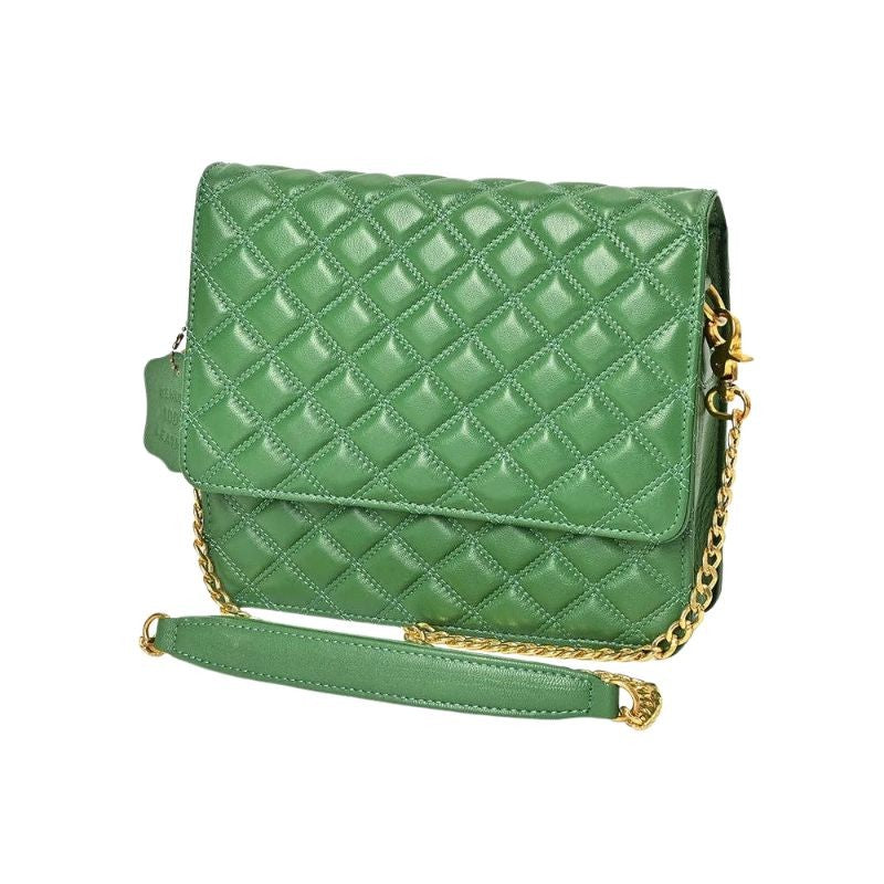 Never Mind Diamond Quilted Leather Shoulder Bag
