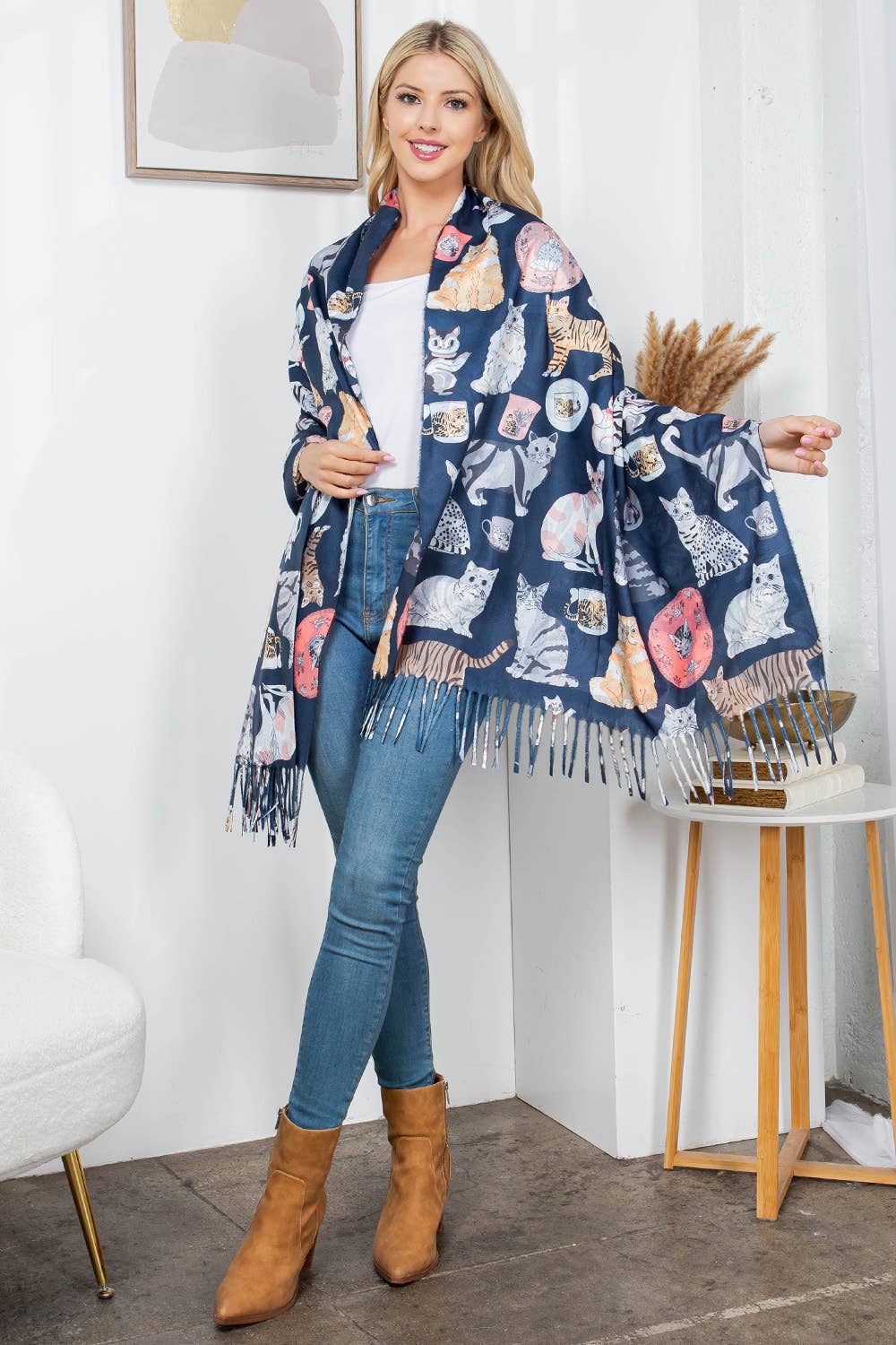 CAT PRINT SCARF