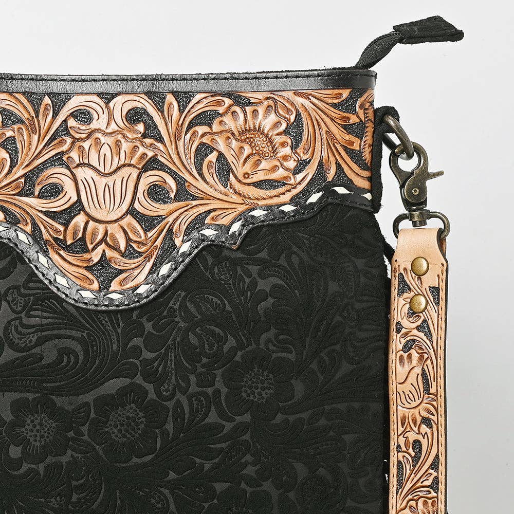 American Darling Freda Floral Tooled Fringe Crossbody Bag
