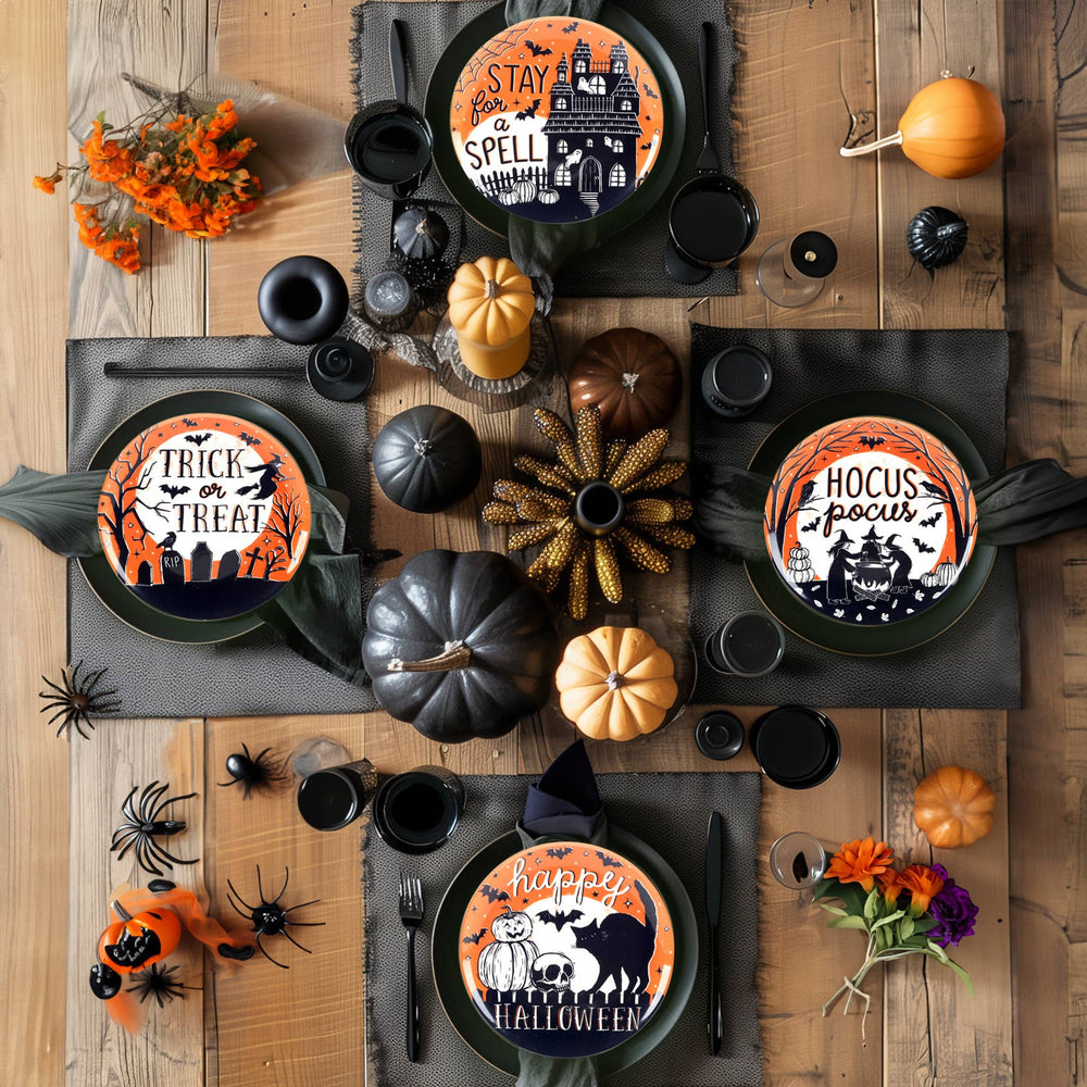 Halloween Hocus Pocus Ceramic Salad Plate 9in - 4 asst.
