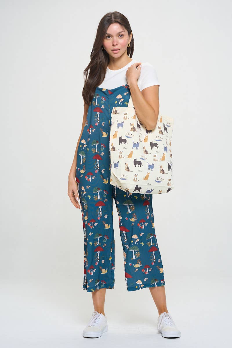 MEOW CAT  PRINT TOTE BAG