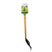 kitchen spatula with a cute pig on a field print on the silicone head and a wooden handle.