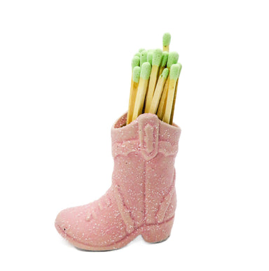 Pink Cowboy Boot Match Holder W/ Matches - Port Gamble General Store & Cafe