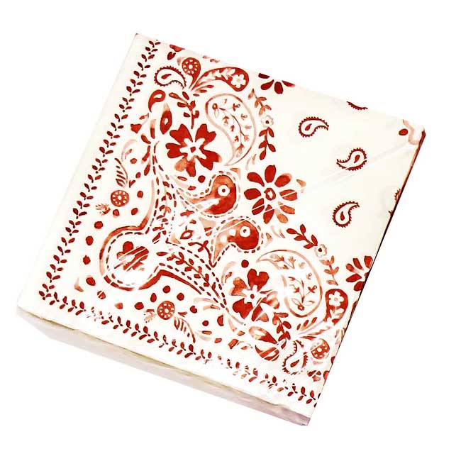 red bandana design napkin package