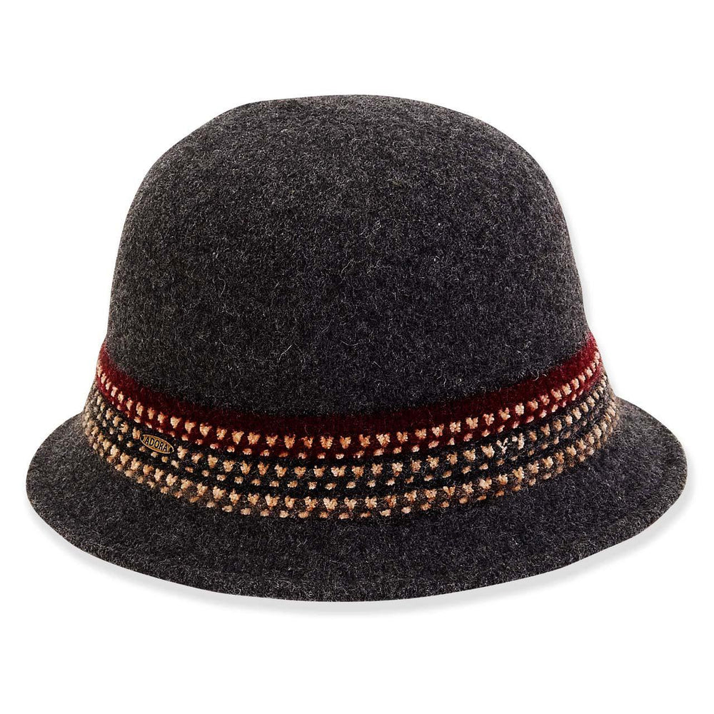 Wool Cloche Brim Trim - Charcoal - Port Gamble General Store & Cafe