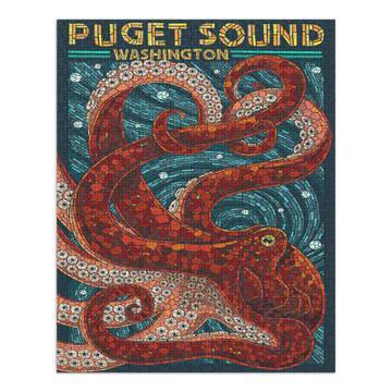 "Octopus & Puget Sound WA" 1000 Pieces Puzzle - Port Gamble General Store & Cafe