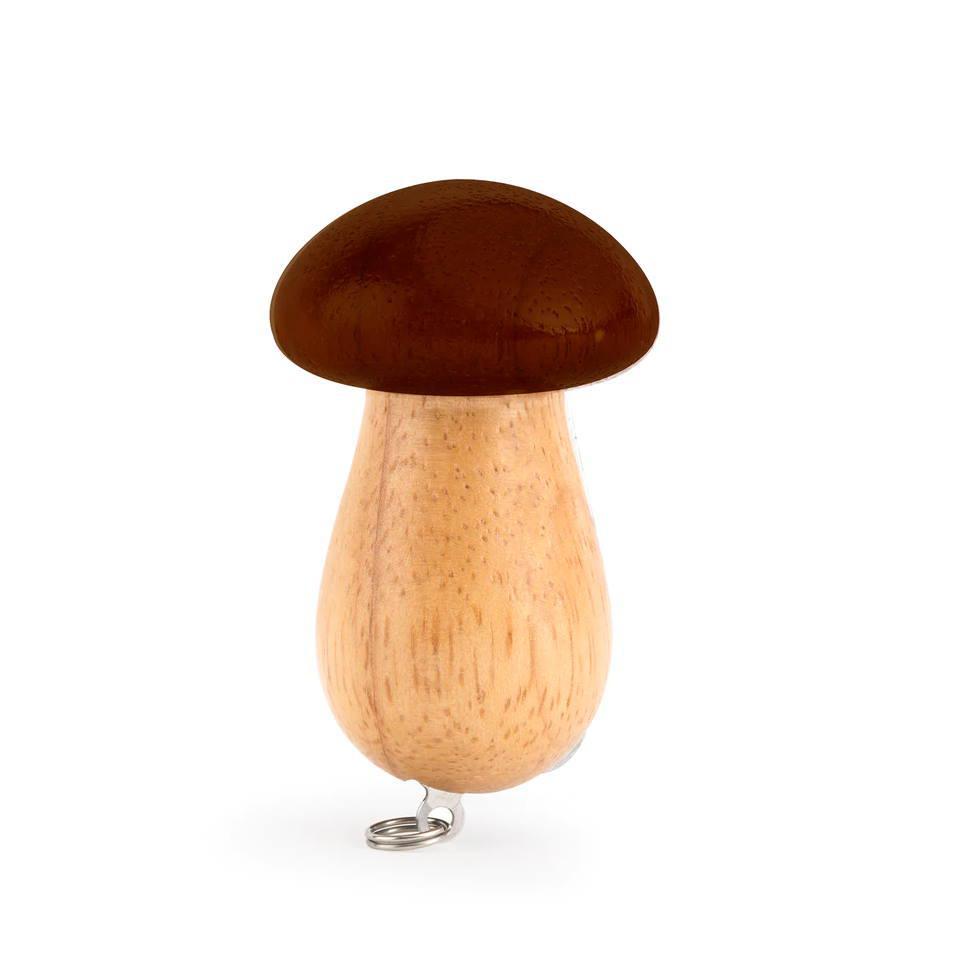 Wooden Mushroom Keychain Knife & Brush 
