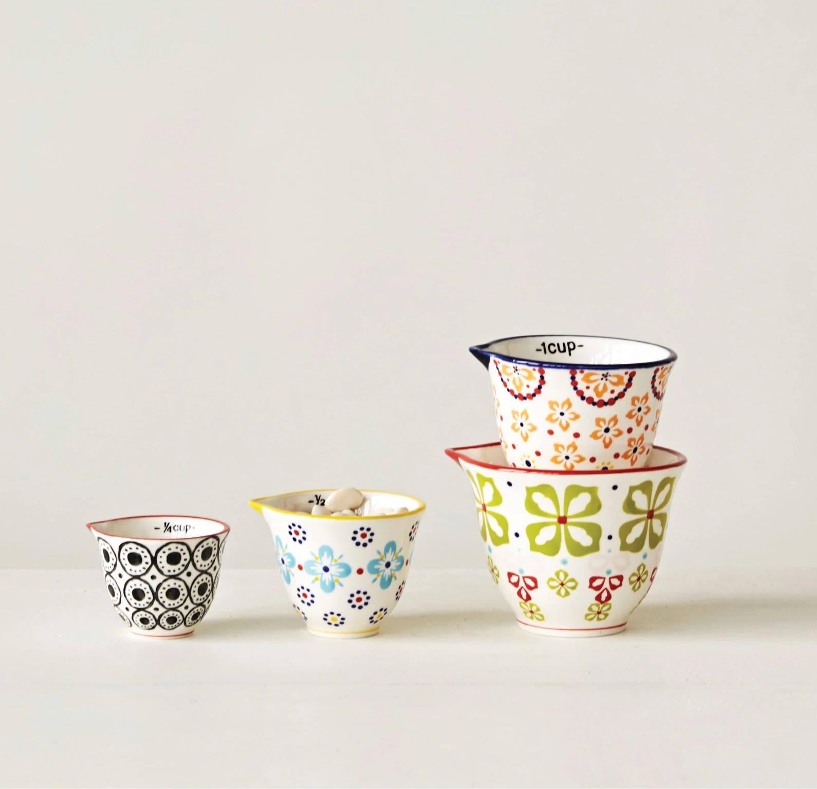 Floral Hand-Stamped Measuring Cups - DA7741