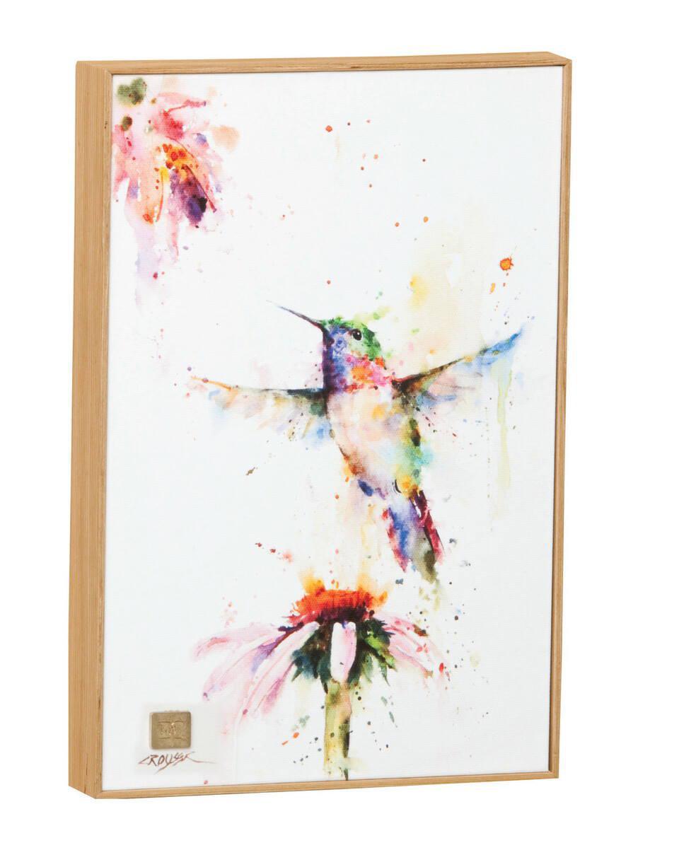 PeeWee Hummingbird Flower Framed Art