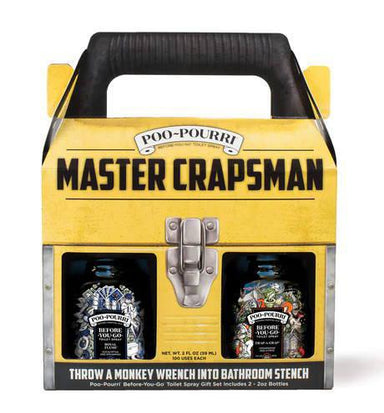  Master Crapsman 2-2oz. Bottle Gift Set! This funny and practical gift set includes two bottles of Poo-Pourri Before-You-Go Toilet Spray