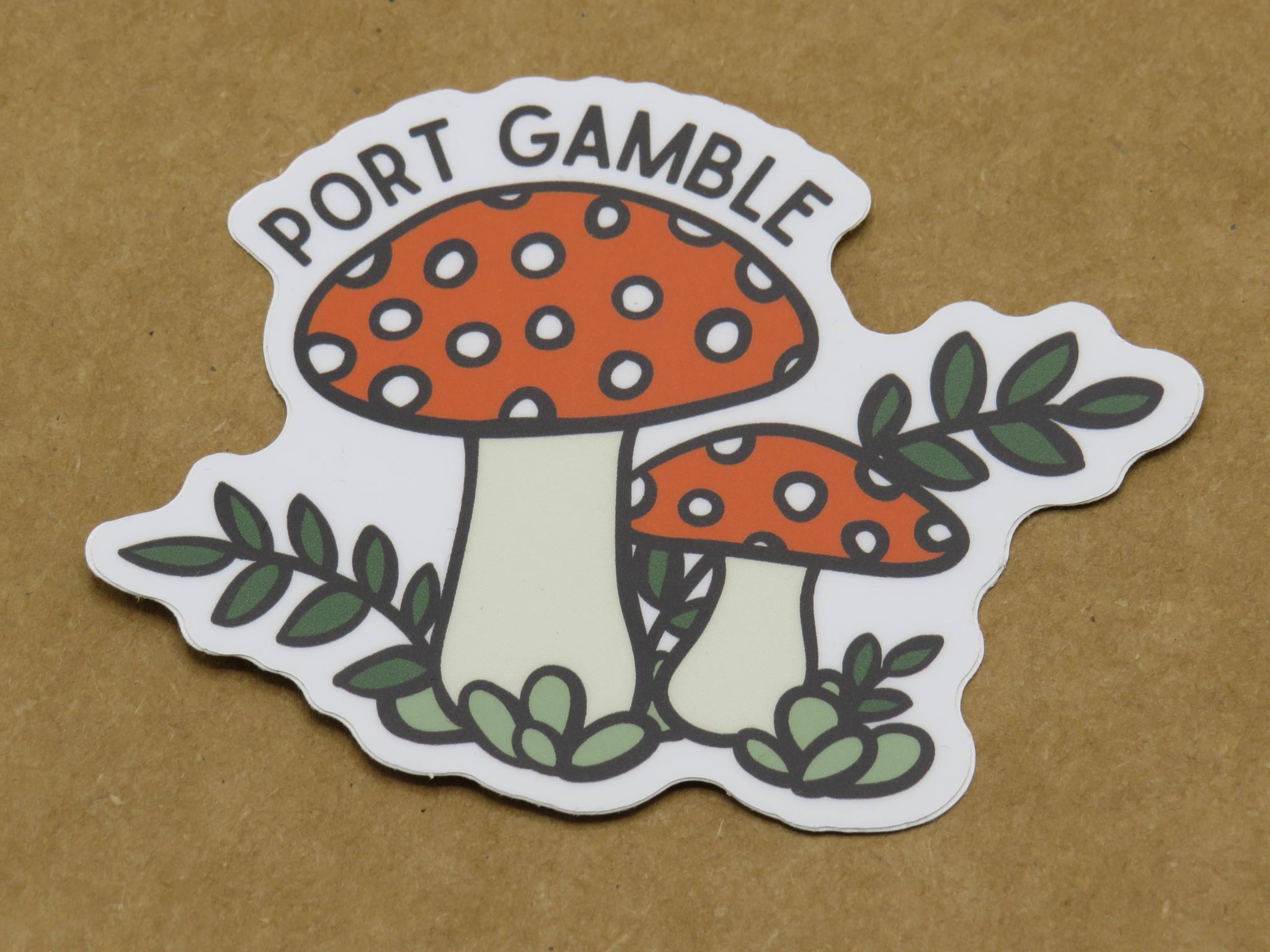 Mushroom with Port Gamble - Sticker 1397N
