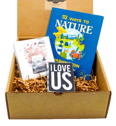 gift box that features a box sign proclaiming your love, a stunning art heart figurine, and charming 'I love you' napkins