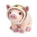 adorable Plush Pig stuffed animal wearing and aviators hat with googles. 