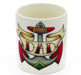  tattoo-style design with the word "Dad" on an anchor,  ivory-colored ceramic mug