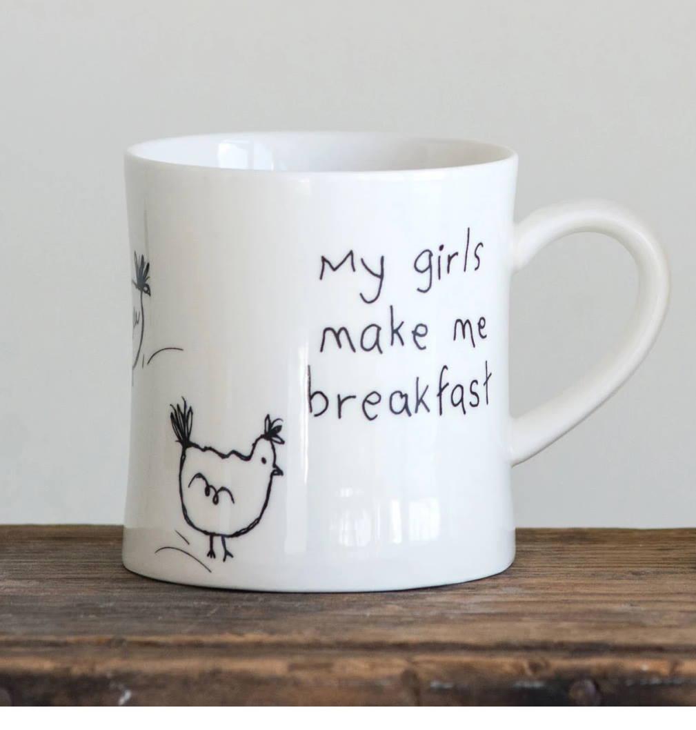 Mug with Chicken Drawing & Funny Caption - DF1280A - Port Gamble General Store & Cafe