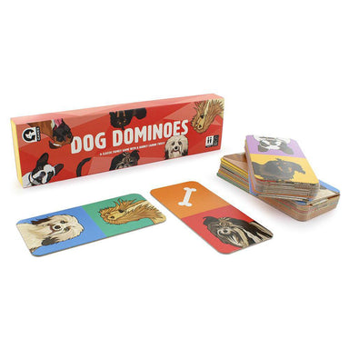 Dog Dominoes, 28 illustrated dog domino cards
