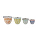 colorful hand-painted stoneware measuring cup set! 