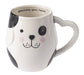 dog-shaped mug! Featuring a sweet black and white pup on the front with the caption "Pawsitively Yours Forever"
