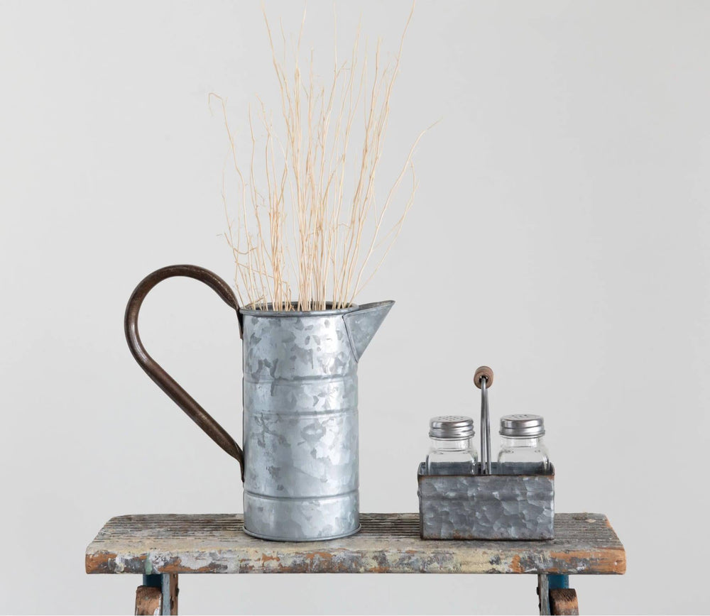 Glass Salt & Pepper Shakers in Metal Caddy - DF2709 - Port Gamble General Store & Cafe